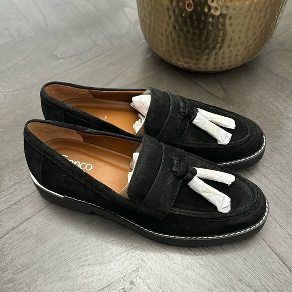 Franco Sarto Carolynn Tassel Loafer Black Suede - Picture 4 of 9